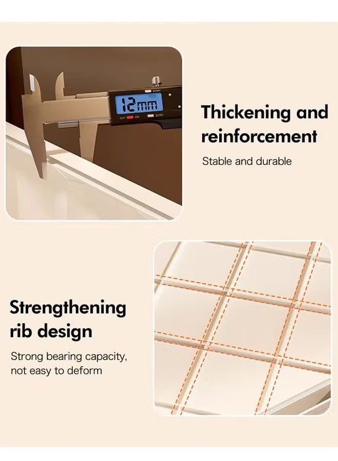 لاسولا خزانة تخزين من 5 طبقات، صندوق تخزين قابل للتكديس مع عجلات، خزانة تخزين غرفة نوم ألعاب الأطفال ذات الأبواب المزدوجة، حاويات تخزين قابلة للطي متعددة الأغراض للمنزل والمكتب 45 × 27 × 116 سم أبيض + شفاف - Image 5